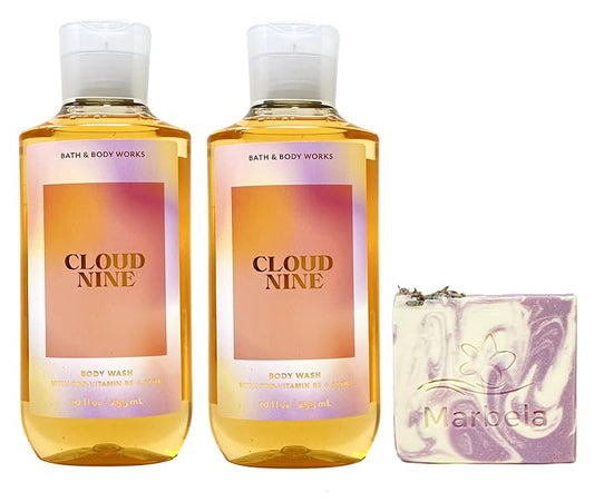Bath & Body Works Cloud Nine 2 Pack Body Wash Bundle with a Lavender Dream Bar Soap - Full Size