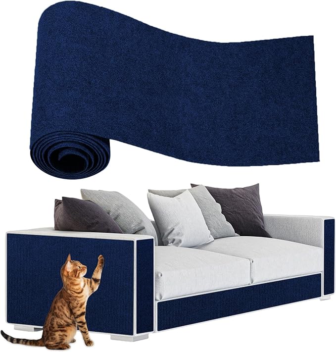 ENONCI 78.7x15.8 Cat Scratch Pad, Furniture Protector for Couch Corners | Trimmable, No-Shedding Cat Scratch Pad with Self-Adhesive Backing for Climbing, Protects Walls, Carpet and Couch