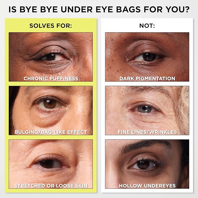 IT Cosmetics Bye Bye Under Eye Bags Daytime Treatment - Temporary Eye Bag Reducer & Undereye Corrector, Smooths & Reduces Look of Wrinkles & Fine Lines, Transparent Finish - 0.5 oz (2-pack)