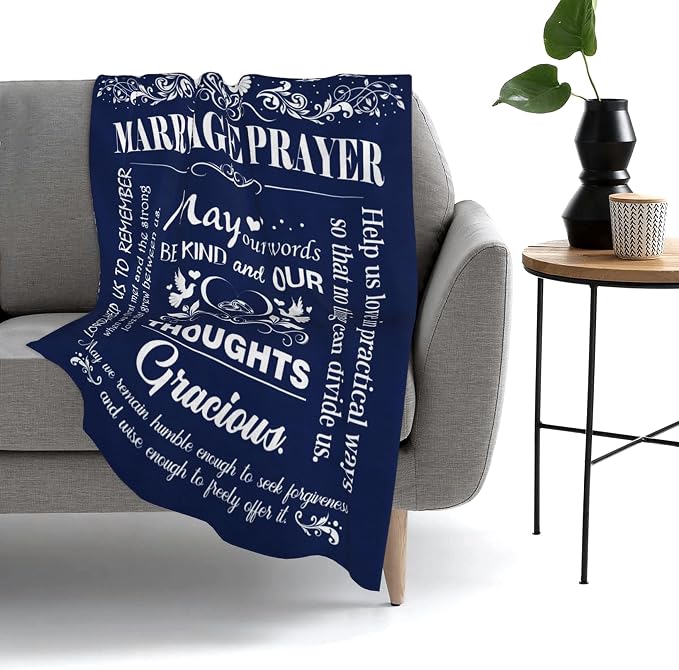 Marriage Prayer, Wedding Gifts for Newlyweds, Marriage Prayer Wedding Gifts 50" x 60" Blankets, Engagement Gifts for Couples Christian Religious Prayer Quote, Bridal Shower Gifts