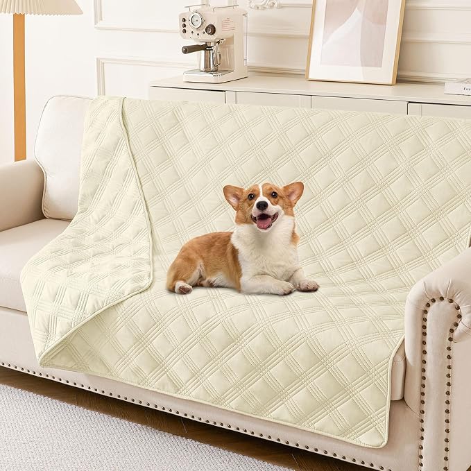 Waterproof Reversible Dog Blanket, Soft Couch Cover for Dogs Washable | Dual-Sided Waterproof Pet Bed Blanket, Resist Stains Spills & Pet Hair, Practical Furniture Protector For Pets, Size 52"x82"