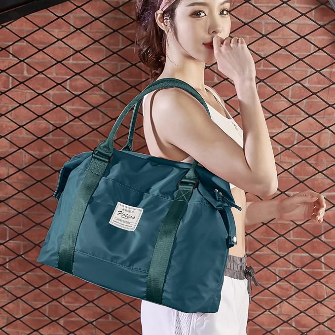 Travel Duffel Bag, Carry On Overnight Weekender Bags for Women | Travel Bag with Wet Pocket & Trolley Sleeve, For Spirit Airlines 18x14x8 Personal Item Bag