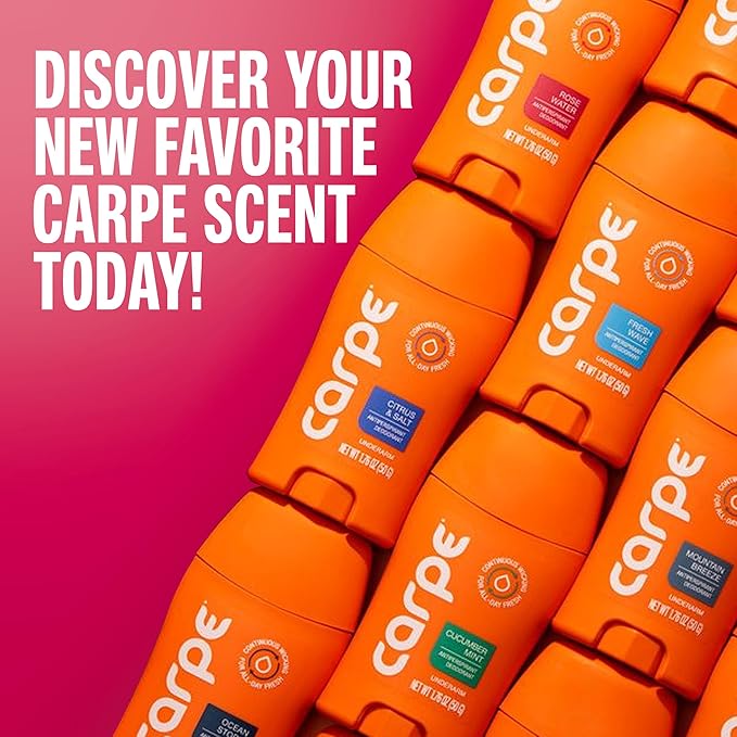 Carpe Underarm Antiperspirant for Women - 72 Hour Sweat & Odor Control - Women's Sweat Control Antiperspirant Deodorant - Extra Strength - Rose Water - 2 Pack