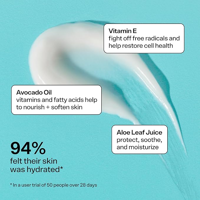 Bubble Skincare Slam Dunk Hydrating Face Moisturizer - Lightweight Face Lotion With Vitamin E + Aloe Vera - Daily Facial Moisturizer for Normal + Dry Skin - Skin Care with Blue Light Protection (50ml)