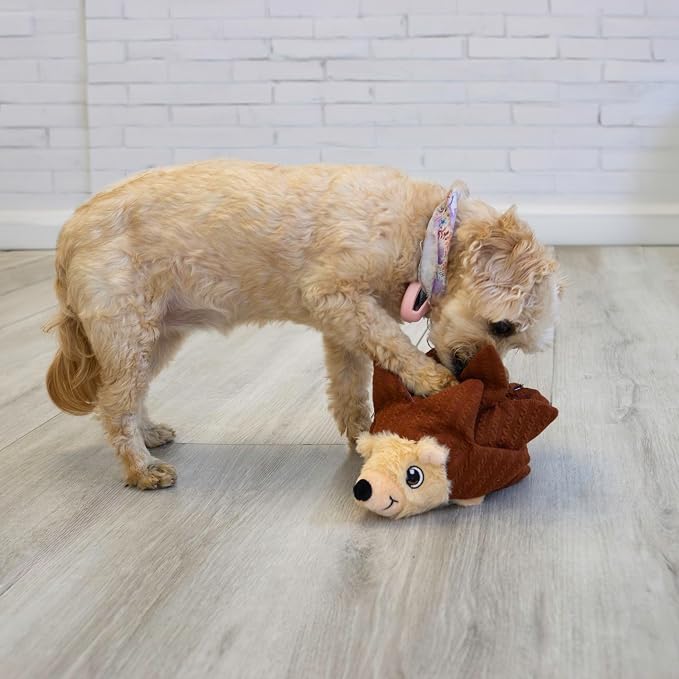 KONG Layerz Forage Dog Toy – Plush Puzzle Toy with Quilted Treat Pockets, Crackle Material & Squeaker for Enrichment (3 Pack (Armadillo, Hedgehog and Hen))