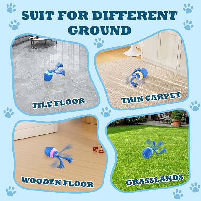 Interactive Dog Toys Ball, Motion Activated Dog Toy for Medium/Large Dogs, Wicked Balls for Boredom, Dogs Toy to Keep Them Busy(Blue)