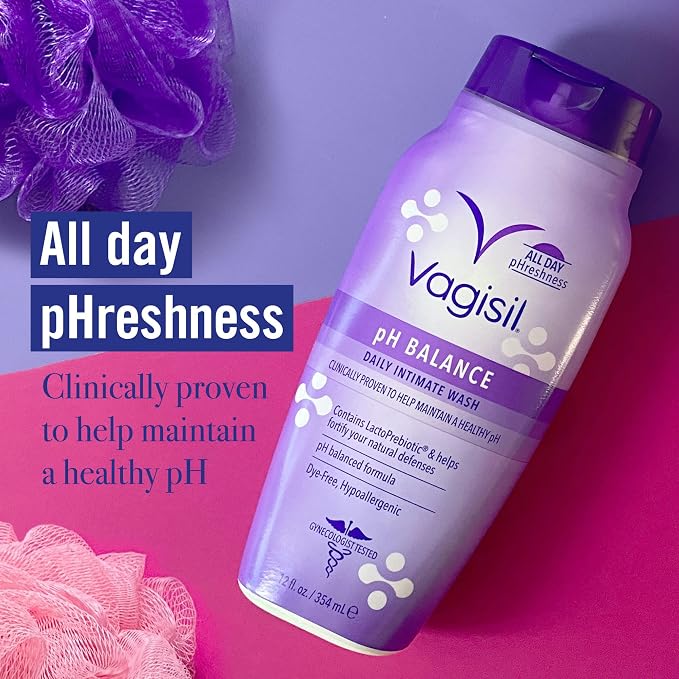 Vagisil Feminine Wash for Intimate Area Hygiene, pH Balance, Gynecologist Tested, Hypoallergenic, 12 oz, (Pack of 1)