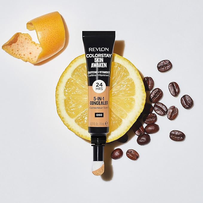 Revlon ColorStay Skin Awaken 5-in-1 Concealer, Lightweight, Creamy Longlasting Face Makeup with Caffeine & Vitamin C, For Imperfections, Dark Circles & Redness, 030 Light Medium, 0.27 Fl Oz