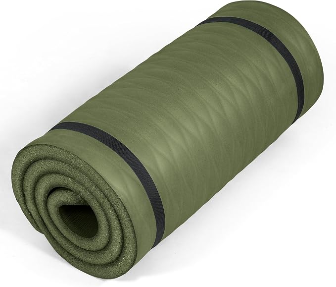 Tone Fitness 1-Inch Thick Yoga Mat | High-Density, Non-slip Exercise Mat with Carrying Strap for Yoga, Pilates, & Home Gym Workouts | Multiple Options