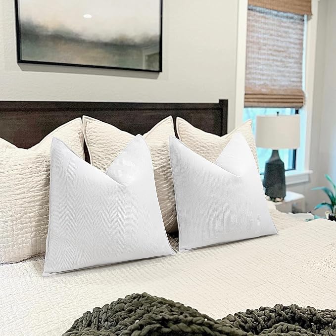 Cream Pillow Covers 12x20 Set of 2 Chenille Throw Pillow Covers with Elegant Design Soft and Luxurious Decorative Throw Pillows for Couch, Bed, and Home Decor