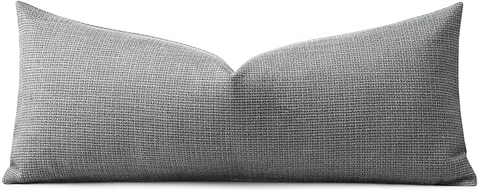 OTOSTAR Linen Throw Pillow Cover Set of 1 Decorative Long Lumbar Pillowcase Rectangle Cushion Cover 14x36 Inch for Home Decor Sofa Bedroom Car 35 x 90CM Dark Grey