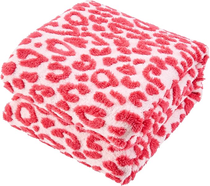 Cheetah Print Blanket Leopard Blankets Hot Pink Throw Blanket for Couch Bed - 60"x80"