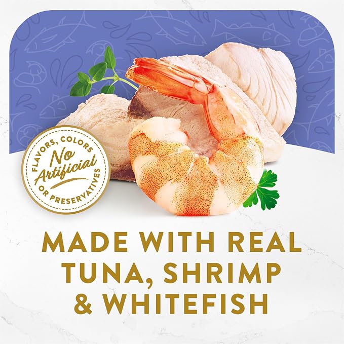 Purina Fancy Feast Broths Classic Cat Food Topper With Tuna, Shrimp, and Whitefish - (Pack of 16) 1.4 oz. Pouches