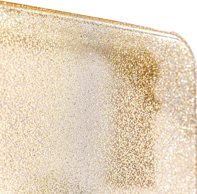 RSRSLEII Stardust Twinkle Jelly Travel Makeup & Toiletry Bag, Waterproof PVC Cosmetic Bag/Case for Women，Zipper SPF Beach Bag for Sunscreen Skincare and Daily Essentials (10Gold)