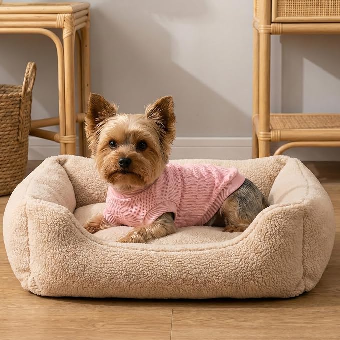 3 Pack Dog Shirt for Small Supplies Functional Waffle Dog Clothes Warm Soft Sweatshirt Outfit for Dogs Cats Pet Apparel