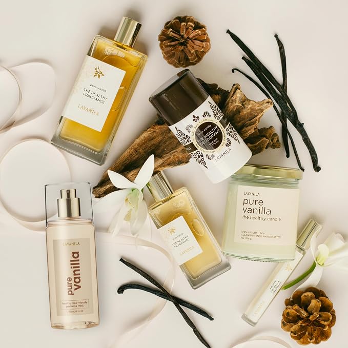 Lavanila Pure Vanilla Perfume Set for Women, 1.7 Fl Oz + 0.32 Fl Oz – Clean Vanilla Perfume, Long Lasting Women’s Eau de Parfum with Madagascar Vanilla – Natural Fragrance, Women’s Fragrances
