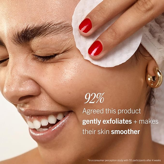 First Aid Beauty - Facial Radiance Pads with Glycolic & Lactic Acids, Daily Exfoliating Pads with AHA, Visibly Smaller Pores, Help Tone & Brighten Skin, One-Step Makeup Prep, Compostable, 60ct