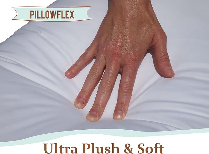 Pillowflex Synthetic Down Pillow Insert 21x31 in - Karate Chop Pillow | Oversized Queen Sham Form, Plush Polyester Cotton Blend, Cloud-Like Comfort, Clump-Resistant Fill, Smooth Elegant Finish
