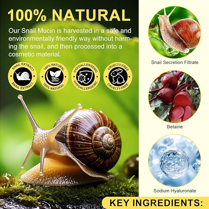 Snail Mucin 92% Repair Cream 100g, Face Moisturizer Hydrating Repair Face Cream for Dry & Sensitive Skin, All Skin Types
