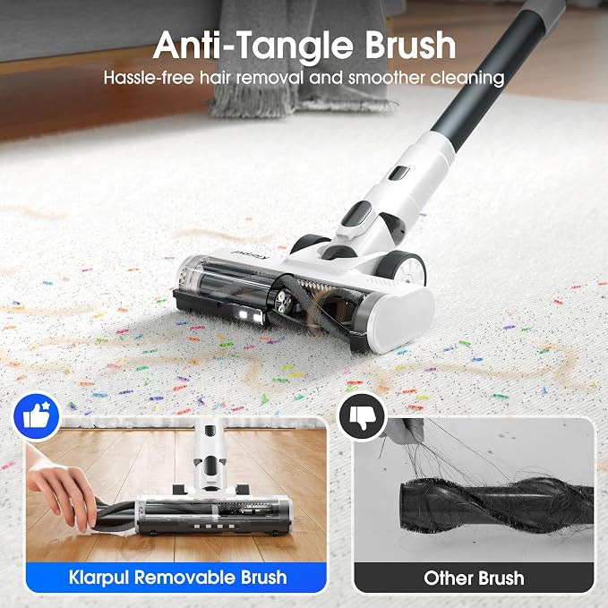 Cordless Vacuum Cleaner, Upgraded 650W 55KPa 70Mins Runtime Stick Vacuum Cordless, Self-Standing Lightweight Vacuum Cleaners for Home with LED Headlight Touch Screen, for Pet Hair/Carpet/Floor