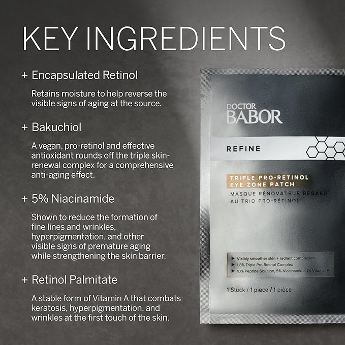 BABOR DOCTOR Retinol Eye Patches, Anti-Aging Eye Treatment, Fight Against Dark Circles, Tightenting and Anti-Wrinkle Eye Mask, 5 Pack