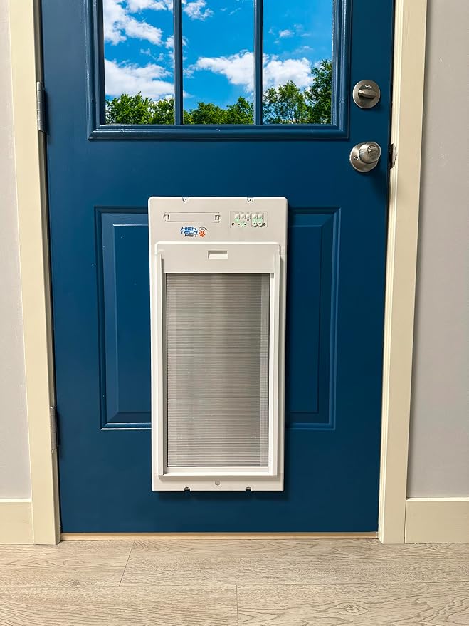 Power Pet Roll Up - Dependable Smart Dog Door, Automatic Pet Collar Operation with or Without App-High Security, Safe, Air Tight and Weatherproof, Space Saving Modern Design (Door Mount, Medium)