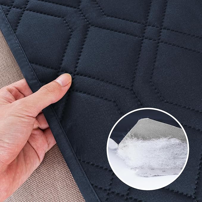 PrinceDeco Waterproof Couch Cover for Dogs Washable Dog Blanket for Bed Couch Sofa Outdoor Bed Cover with Anti-Slip Back(30.5x82 Inch,Navy) | Pet Friendly, Soft Fabric, Anti-Slip Back, Washable Durable Furniture Protector for Dogs Cat Kids, 30.5" x 82"...