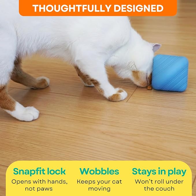 Adjustable Indoor Cat Slow Feeder Toy & Interactive Cat Treat Dispenser Toy