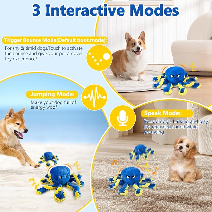 ETACCU Interactive Dog Toys Octopus, Moving Dog Toy to Keep Them Busy