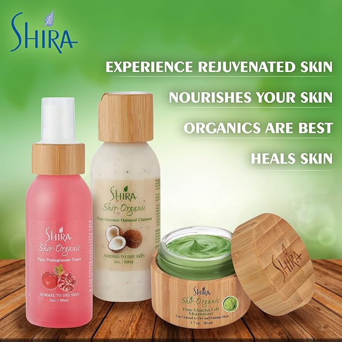 Skin Cleanser Face Combo, Coconut Cleanser 89ml,Matcha Moisturizer 15ml,Pomegranate Toner 89ml ,Natural Facial Skin Care Products for Women,Improves Skin Blemishes When Included in Daily Care Routine