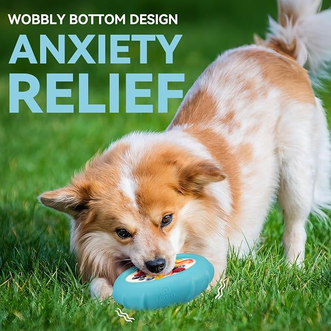 Dog Lick Bowl, Bestalk Wobbly Freeze Bowl Enrichment Feeder for Dogs, Anxiety Relief Lick Mat Puzzle Toy for Distraction, BPA Free Silicone, Dishwasher Safe(Teal,L)