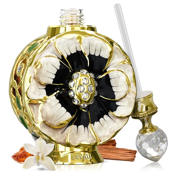 Swiss Arabian Layali Noir – Arabian Perfume Oil Fragrance with Cognac, Vanilla and Tonka – Luxury Products From Dubai – Long Lasting & Addictive Parfum – Arabic Perfume Oil for Women (0.5 oz)