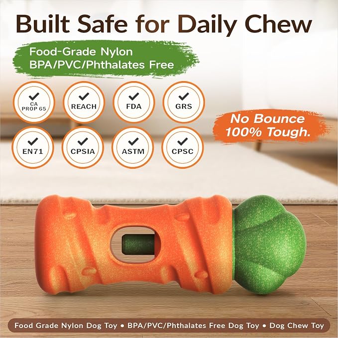 KADTC 2 in 1 Dog Bully Stick Holder, Tough Chew Toy for Aggressive Chewers