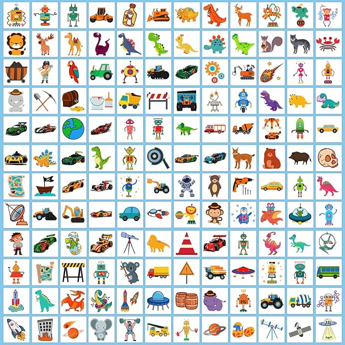 Partywind 408 PCS Kids Tattoos for Party Supplies, Individually Wrapped Sheet Temporary Tattoos Stickers for Kids Goodie Bag Stuffers, Fun Birthday Party Favors - Cool
