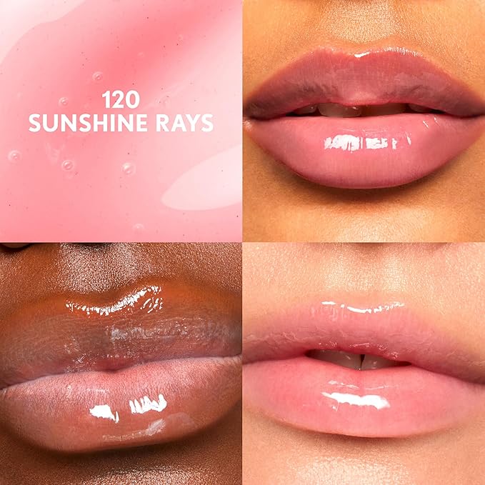 COVERGIRL Clean Fresh Yummy Lip Gloss, Sunshine Rays, W&F, Hydrating, Non-Sticky, Hyaluronic Acid, Glassy Shine, 0.33oz