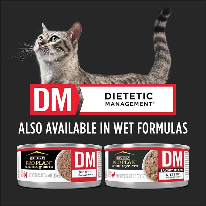 Pro Plan Veterinary Diets Purina DM Dietetic Management Feline Formula Dry Cat Food - 3.5 lb. Bag