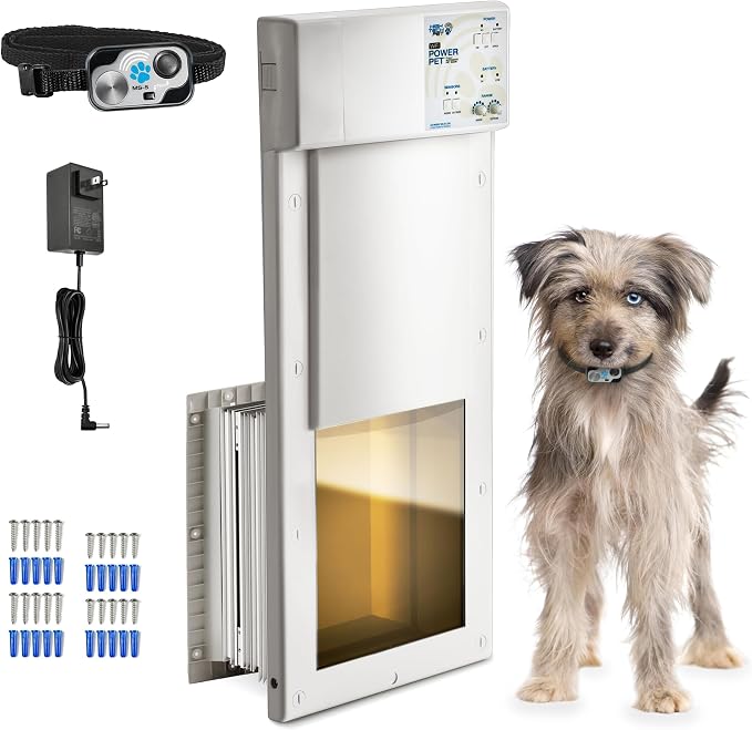 Power Pet Smart Automatic Electronic Pet Door by High Tech Pet (Wall Mount, Medium, WiFi Enabled - App Control)