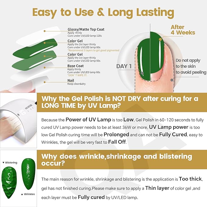 YTD Likomey Field Green Gel Nail Polish,15ml Salon Home DIY Manicure and Pedicure Fall Winter UV Color Varnish,CS452