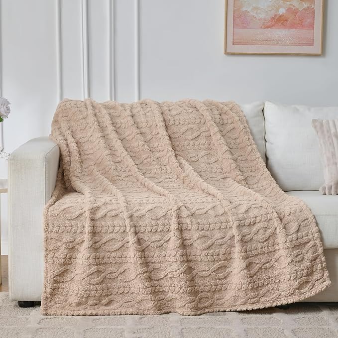 Brown Throw Blanket - Soft & Fluffy Fleece, Cute & Aesthetic, Perfect for Sofa, Couch, Chair, Bed, Living Room & Bedroom, All-Season Use, Plush & Cozy Decorative 50x60 Inch Blanket