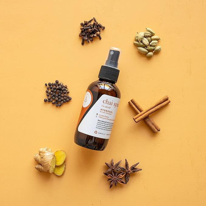 Aromatics International Chai Co-distill Hydrosol 100ml | Warm Spicy Peppery Natural Aromatic Mist for Home, Mood & Daily Use