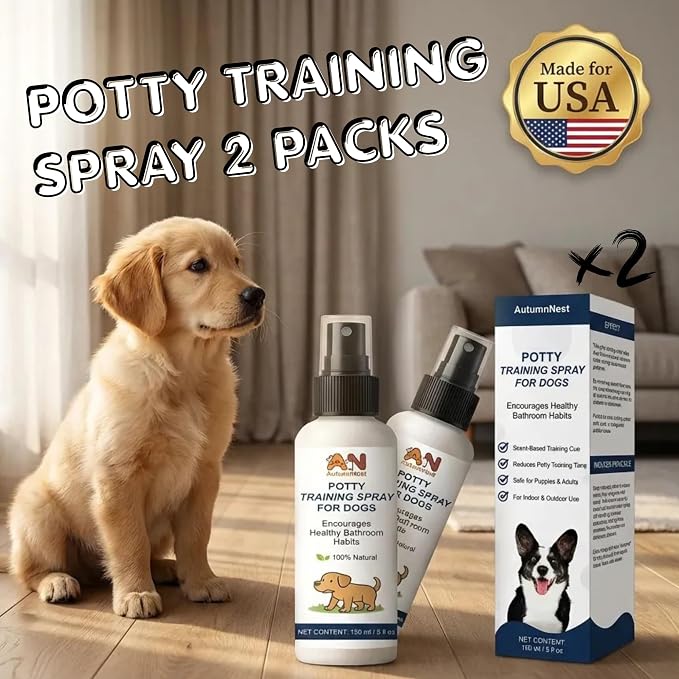 2 Packs Potty Training Spray for Dogs, Puppies & Adults Dog Potty Spray | Dog Pee Here Spray for Dogs, Helps Guide Dog to Pee Pads or Designated Areas – Safe Attractant for Indoor & Outdoor Use