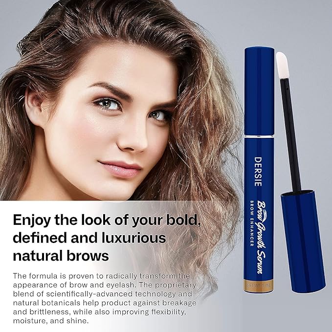 Dersie Eyebrow Growth Serum Rapid: for Thicker Brows in 4 Weeks (Pack of 2), Blue