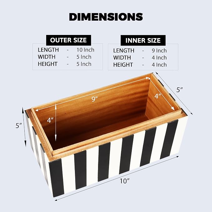Handicrafts Home Large Decorative Storage Box with Lid, Black and White Keepsake Storage Box, Decorative Jewelry & Memory Box for Coffee Table, Shelf & Bedroom Decor, Puzzle Check - 10 x 5 x 5 Inch