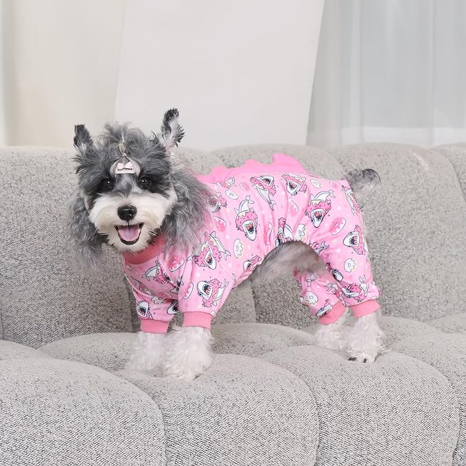 CuteBone Dinosaur Costume Dog Pajamas, Stretchy Spandex Crystal Velvet Sleepwear Coat for Small Dogs, Soft & Warm Pet Outfit Clothes for Cold Weather, Cozy Pullover Design COSP09XS