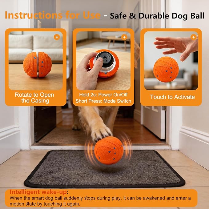 Automatic Interactive Dog Ball - Self Moving Toy for Medium / Large Dogs