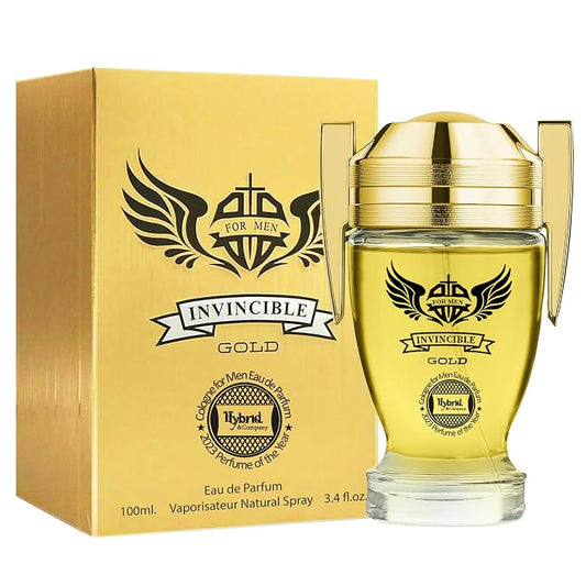 Hybrid & Company Invincible Gold For Men Pour Homme Eau De Toilette Natural Spray 3.4FL.OZ