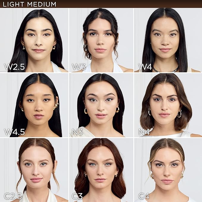 L'Oreal Paris True Match Super-Blendable Foundation, Medium Coverage Liquid Foundation Makeup, W3, Light Medium, 1 Fl Oz