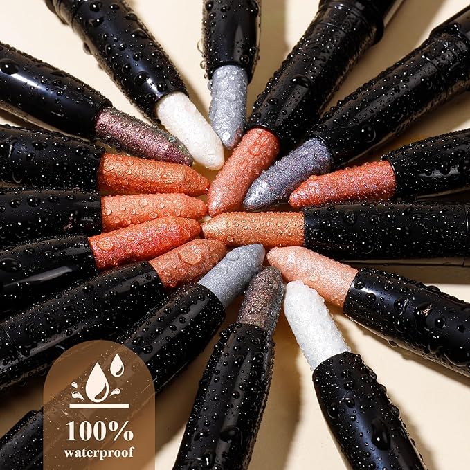 Longwear Cream Eye Shadow Sticks(21 Star Shimmer), Smudge-Proof, Waterproof Eyeshadow,Silky Formula Glitter With Makeup Brush,Silk Eyeshadow Stick