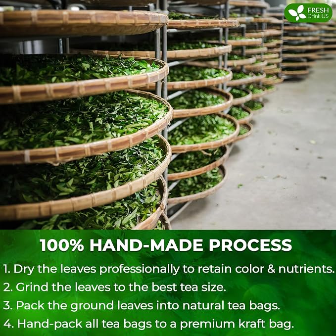 FreshDrinkUS, Premium 75 Nettle Leaf Tea Bags, 100% Natural & Pure, Stinging Nettle Leaf Tea, Burn Nettle, Stinging Nettle, Stinger Tea, No Sugar/Caffeine/Gluten, Vegan