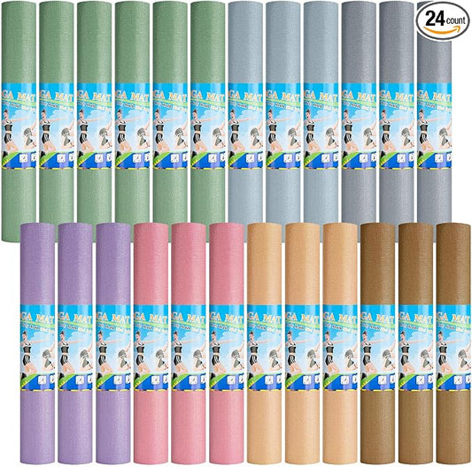 3 mm Thin Yoga Mats Bulk, Lightweight PVC Exercise Mats Non Slip Workout Fitness Pads for Yoga Pilates Stretching Classes Gym Home Studio, Easy to Clean